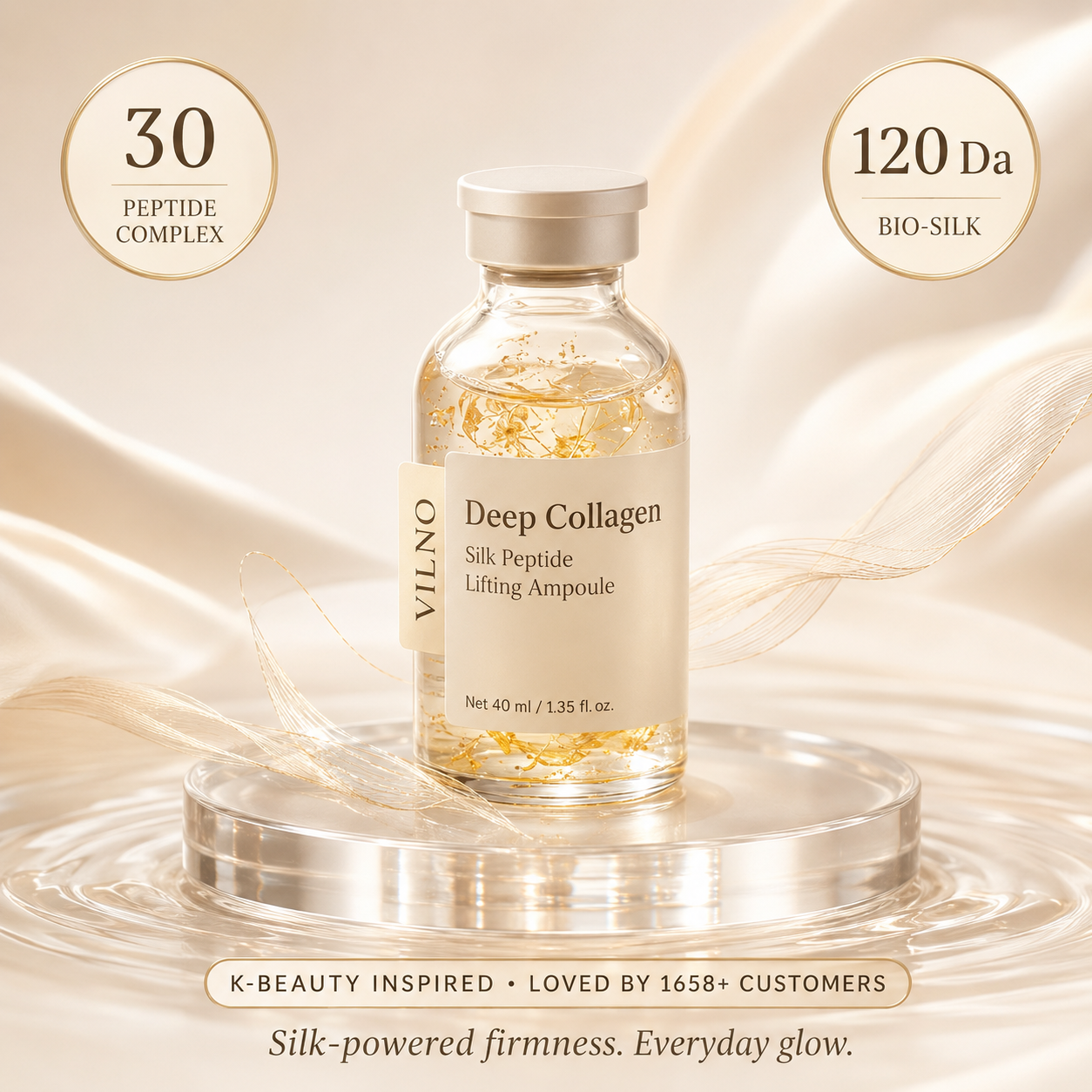 Korean Silk Collagen Lifting Serum – Glass Skin Glow Ampoule