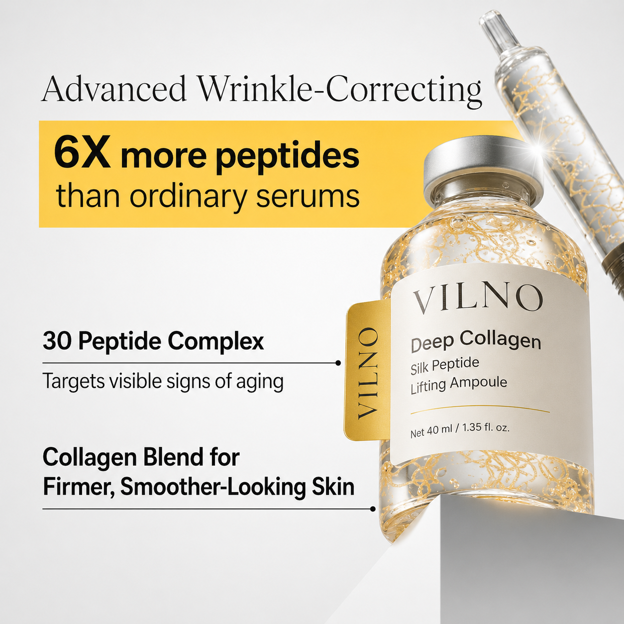 Korean Silk Collagen Lifting Serum – Glass Skin Glow Ampoule