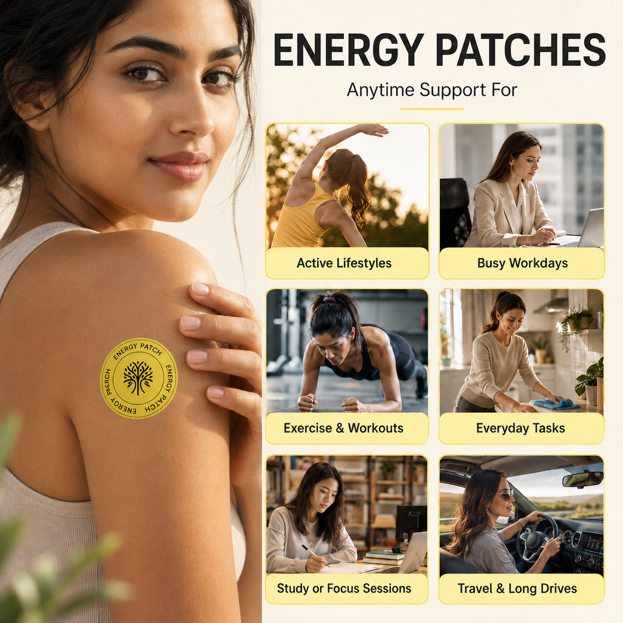 Energy Wellness Patches – B12, Caffeine & Red Ginseng